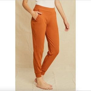 Amour Vert Skylar Paris Rib Joggers in Umber